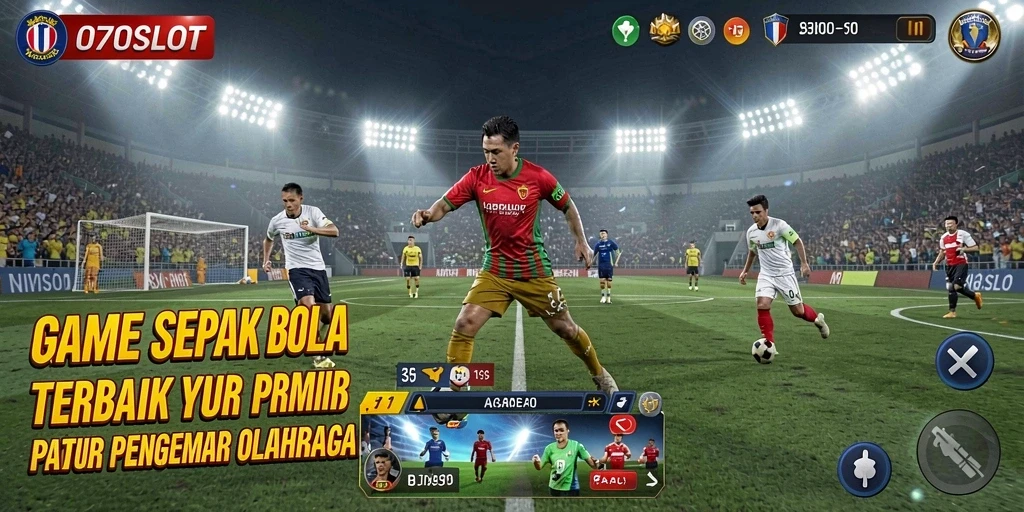 Tampilan gameplay mendebarkan di 070SLOT dengan aksi sepak bola nyata.