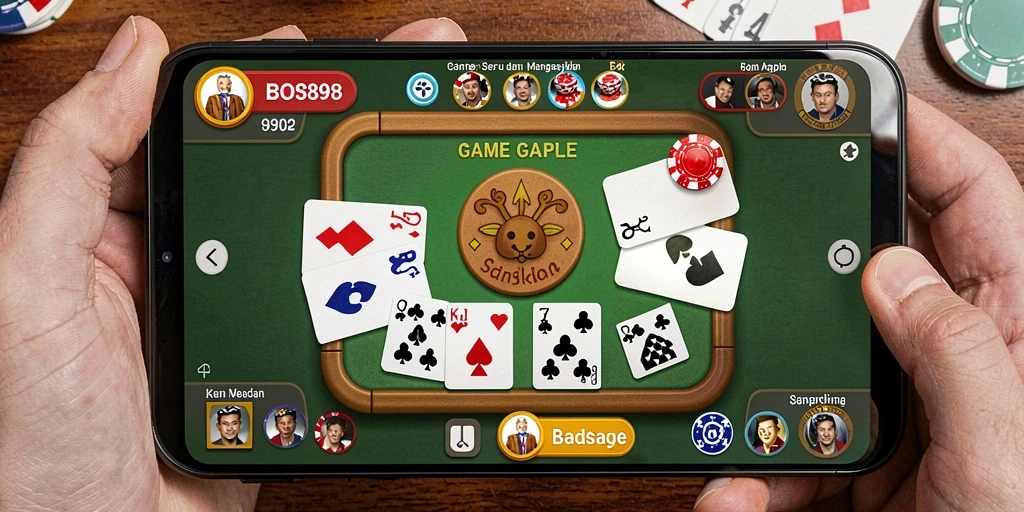 Screenshot gameplay Gaple yang menegangkan dan seru.