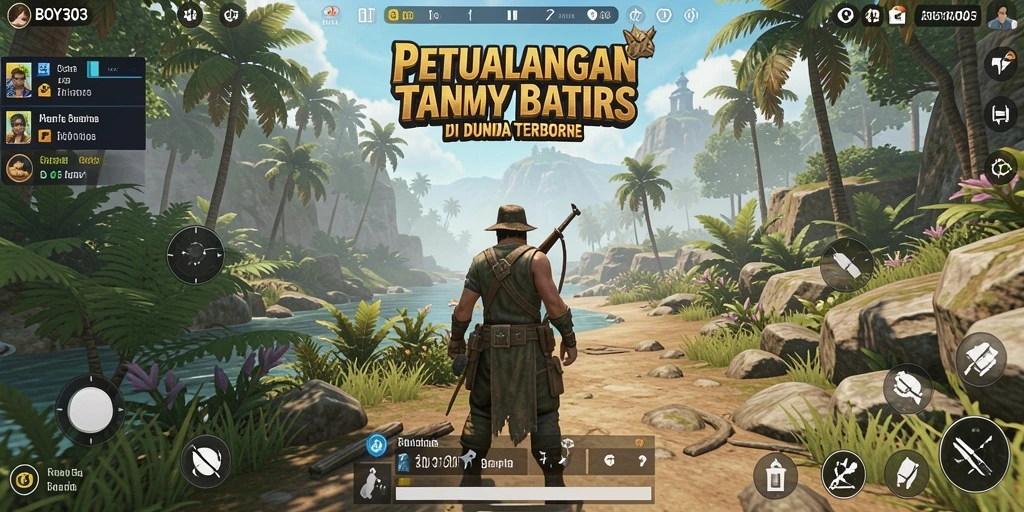 Screenshot gameplay BOY303 yang menampilkan eksplorasi dunia terbuka.