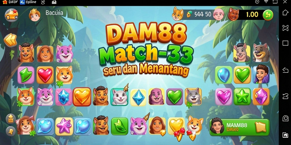 Tangkapan layar menunjukkan momen seru dalam gameplay Match-3.