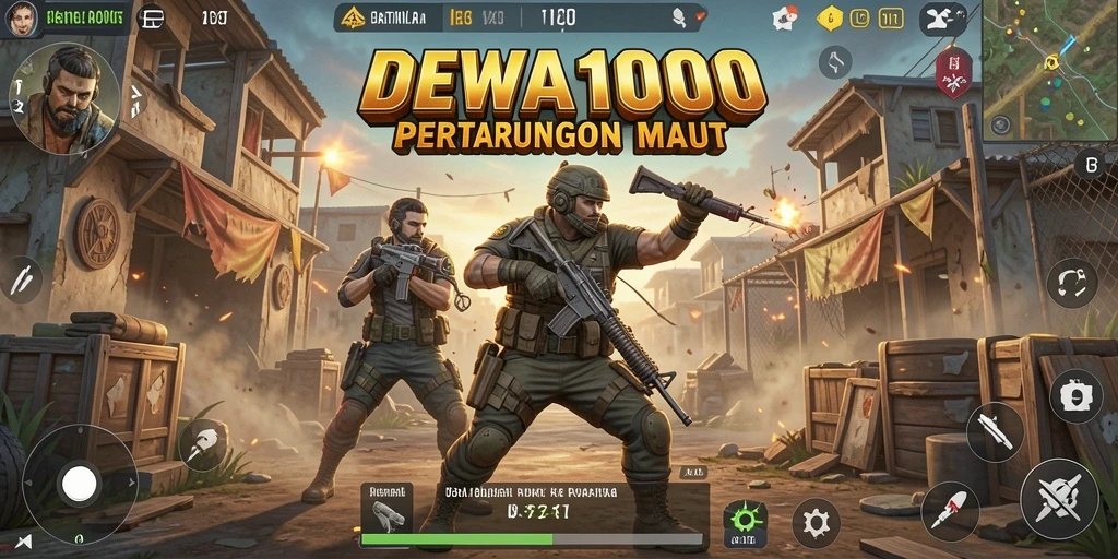 Gameplay seru DEWA1000 dalam pertarungan Battle Royale.