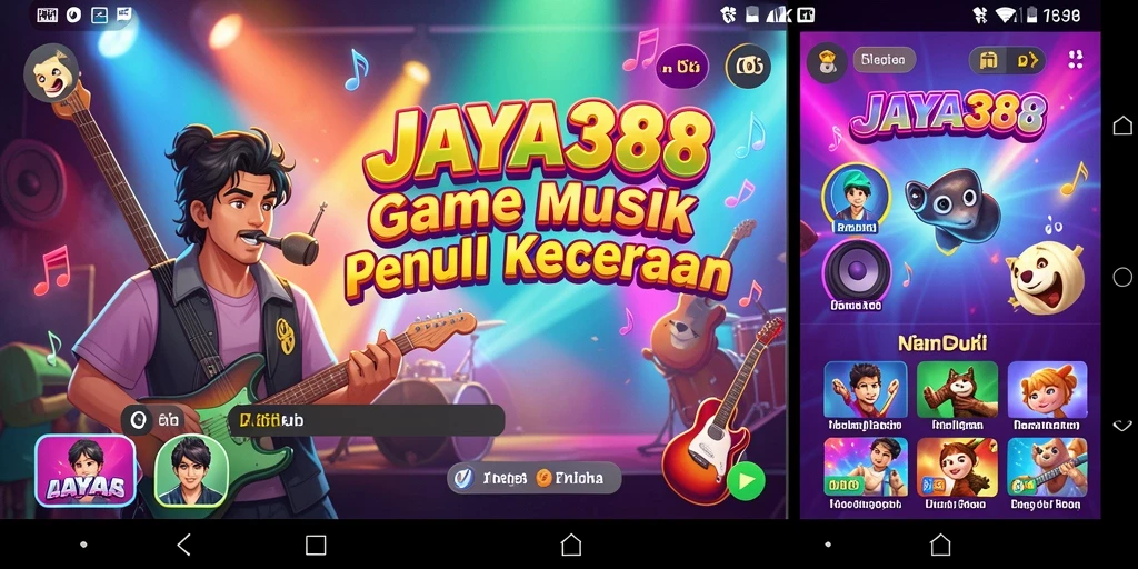 Tampilan gameplay menyanyikan lagu-lagu favorit dengan penuh semangat.