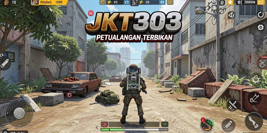 Screenshot gameplay JKT303 yang menunjukkan dunia terbuka yang luas.