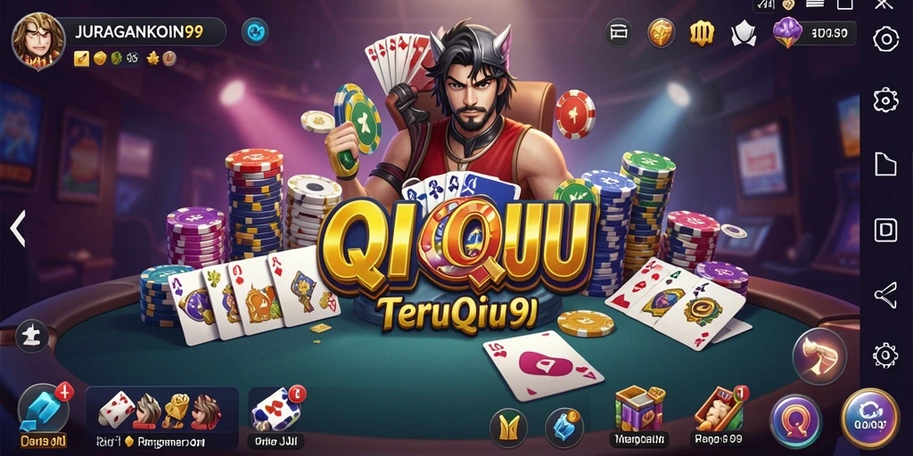 Gameplay mendebarkan dalam JURAGANKOIN99 saat bertanding di QiuQiu.