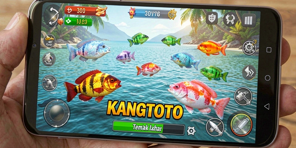 Gameplay seru dari KANGTOTO saat menembak ikan.
