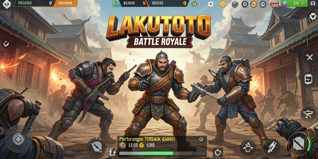 Screenshot gameplay LAKUTOTO menampilkan aksi pertempuran yang intens.