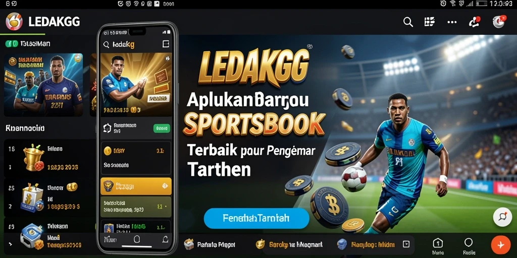 Tampilan menarik aplikasi LEDAKGG yang menampilkan taruhan olahraga terkini.