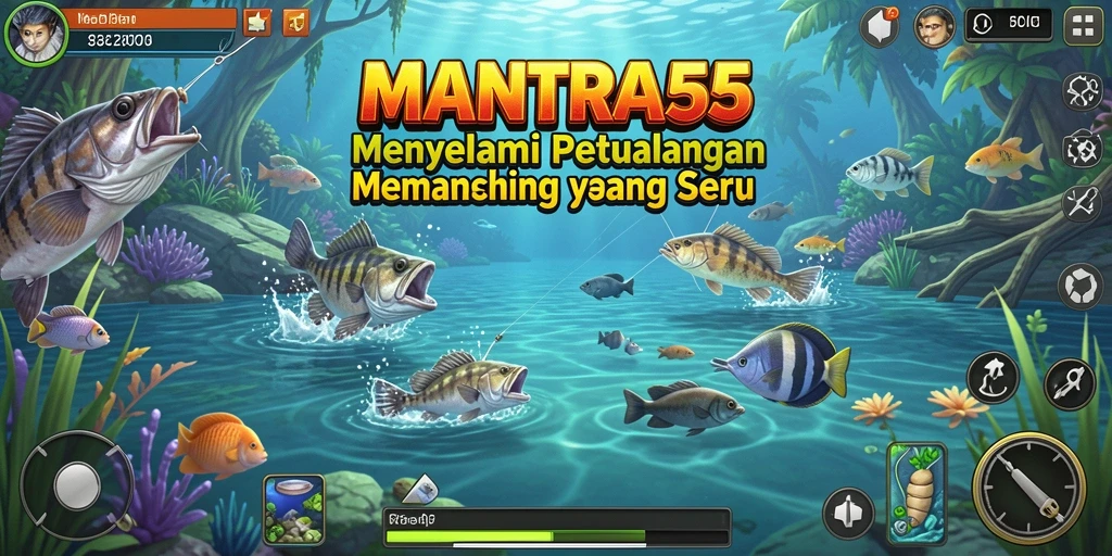 Tampilan gameplay yang menarik dalam permainan memancing MANTRA55.