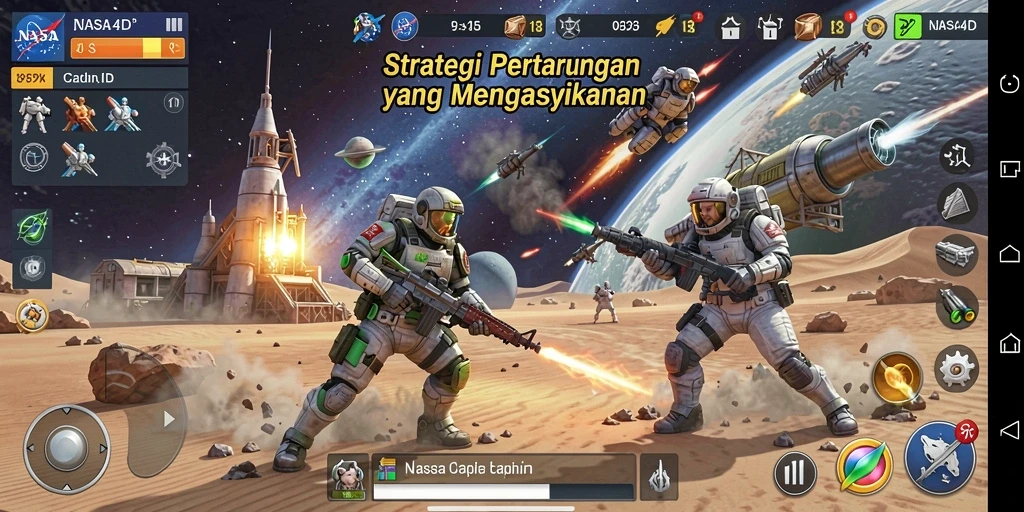 Gameplay dinamis dengan strategi pertarungan yang mendebarkan.