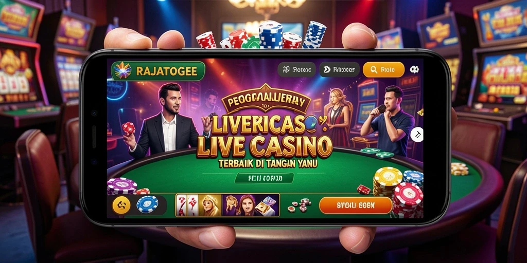 Screenshot gameplay RAJATOGEL yang memukau dengan dealer langsung.