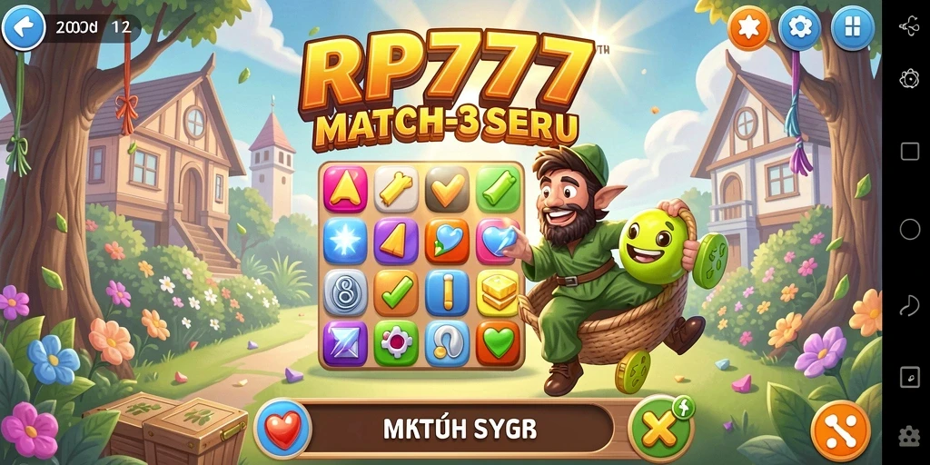 Tampilan gameplay Match-3 yang seru di RP777.