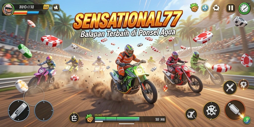 Gambar menampilkan intensitas balapan dalam SENSATIONAL77.