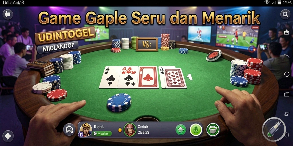 Screenshot gameplay UDINTOGEL saat bermain Gaple online.