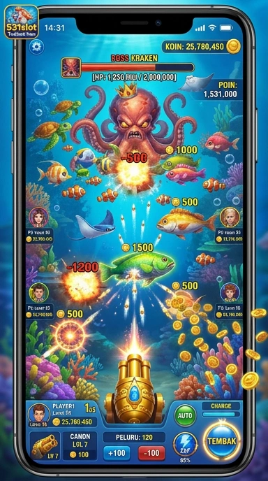 Tampilan utama aplikasi 531slot dengan berbagai pilihan app.